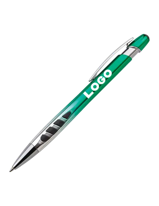 Zenith Green Ballpoint Pen - Blue ink w/Logo