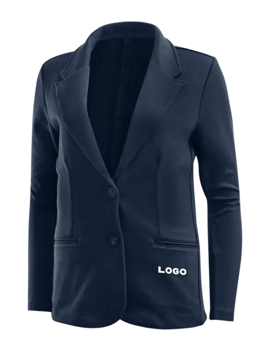Deep Navy Womens Knit Blazer w/Logo
