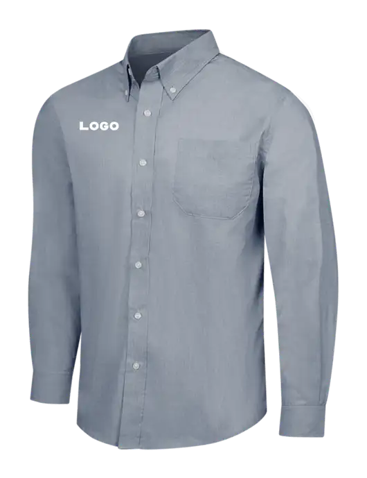 Navy Frost Crosshatch Easy Care Shirt w/Logo