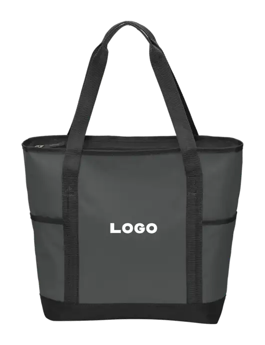 On the Go Charcoal/Black Tote  w/Logo