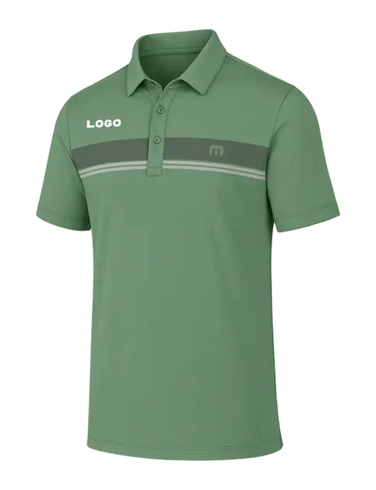 TravisMathew Sage Glenview Stripe Polo w/Logo