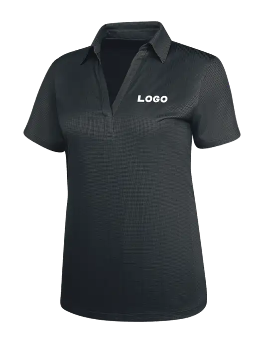 Dark Grey Womens Performance Fine Jacquard Polo w/Logo