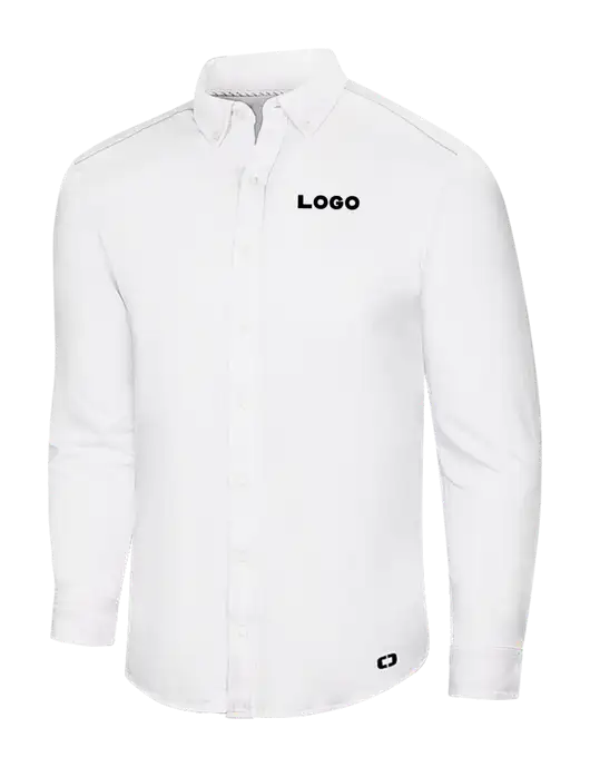 OGIO Bright White Modern Code Stretch Button-Up Shirt w/Logo