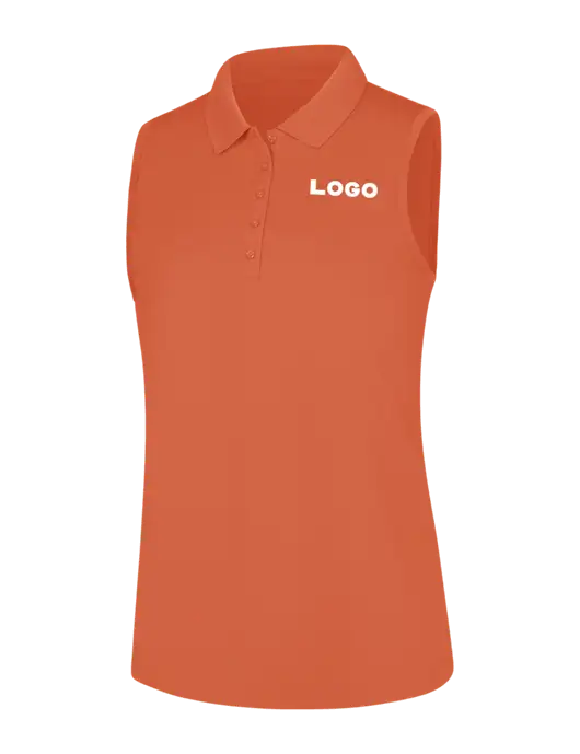 Womens Coral Dry Zone UV Micro-Mesh Sleeveless Polo w/Logo