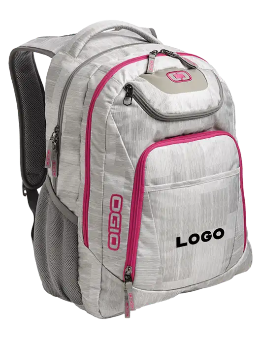 OGIO Light Grey/Pink Excelsior Laptop Backpack w/Logo