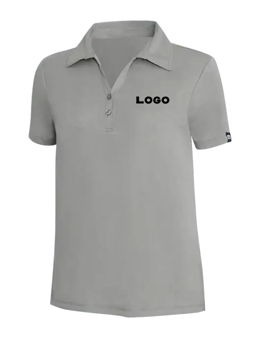 TravisMathew Light Grey Heather Womens Coto Performance Polo w/Logo