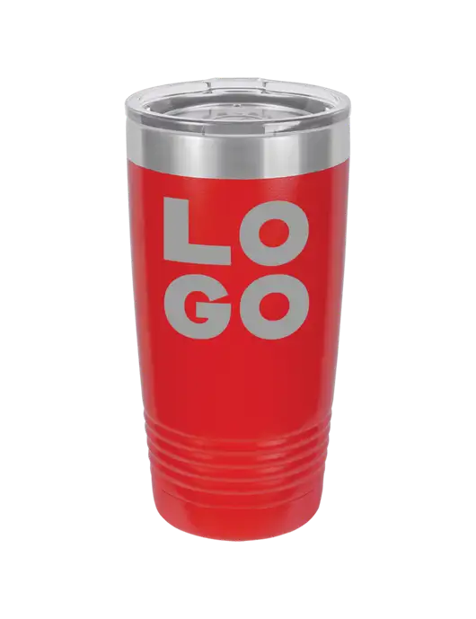 Polar Camel 20 oz Powder Coated Red Vacuum Insulated Tumbler w/Logo