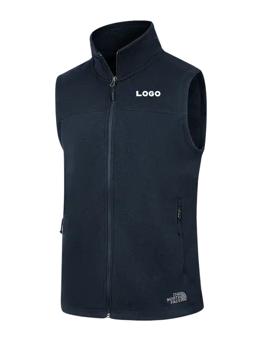 North Face Navy Heather Sweater Fleece Vest w/Logo