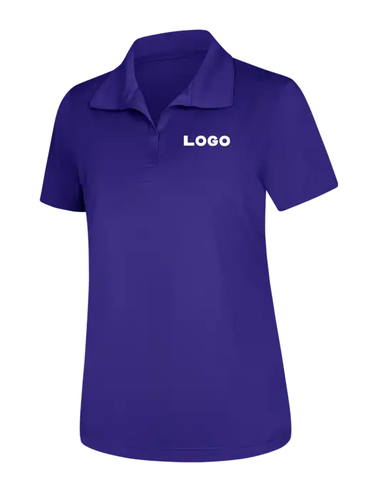 Womens Purple Micropique Sport-Wick Polo w/Logo