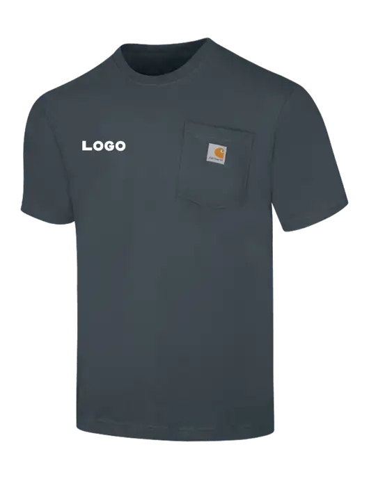 Carhartt Loose Fit Workwear Dark Slate Blue Short Sleeve Pocket T-Shirt w/Logo
