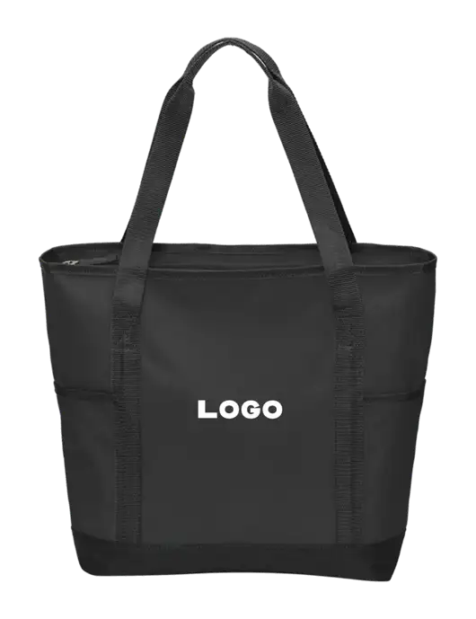 On the Go Black/Black Tote w/Logo