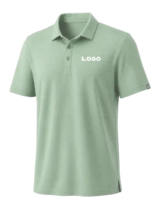 TravisMathew Light Green Heather Coto Performance Polo w/Logo