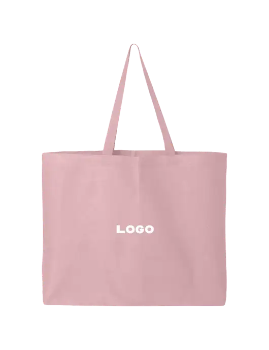 Sturdy Canvas Light Pink Tote w/Logo