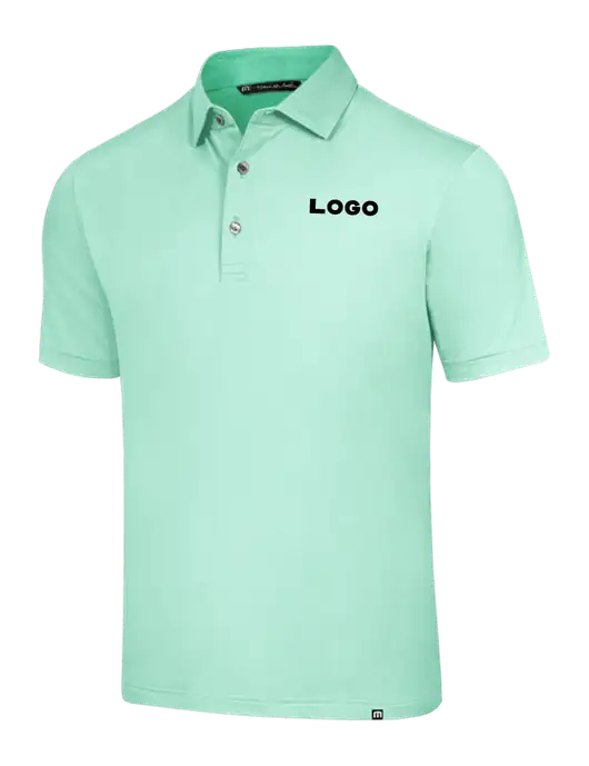 TravisMathew Very Light Green Glenview Solid Polo w/Logo