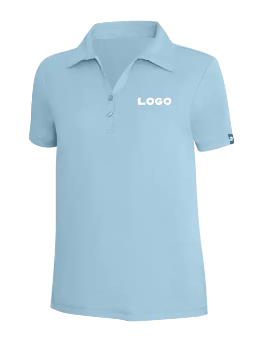 TravisMathew Light Sapphire Heather Womens Coto Performance Polo w/Logo
