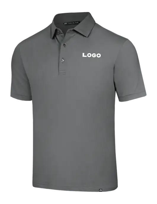TravisMathew Grey Glenview Solid Polo w/Logo