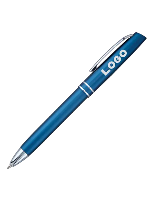 Blue Anguilla Black Ink Pen w/Logo