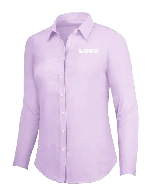 Soft Purple Womens SuperPro Oxford Shirt w/Logo