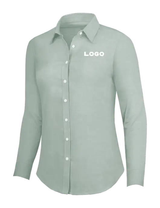 Very Light Green Womens SuperPro Oxford Shirt w/Logo