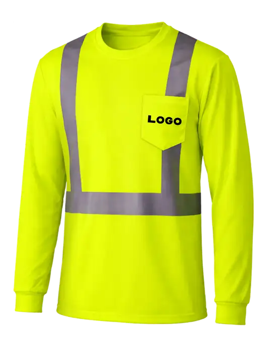 CornerStone Safety Yellow ANSI 107 Class 2 Mesh Long Sleeve Tee w/Logo