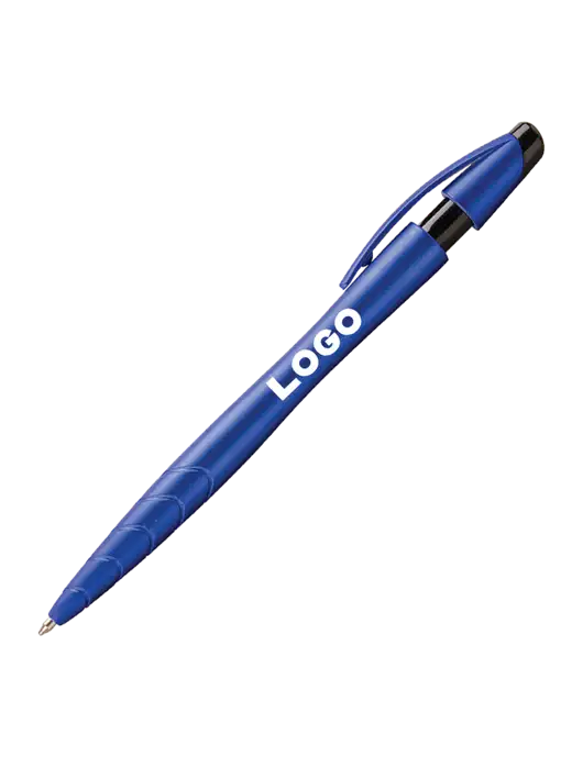 Awali Blue Metallic Pen - Black Ink w/Logo