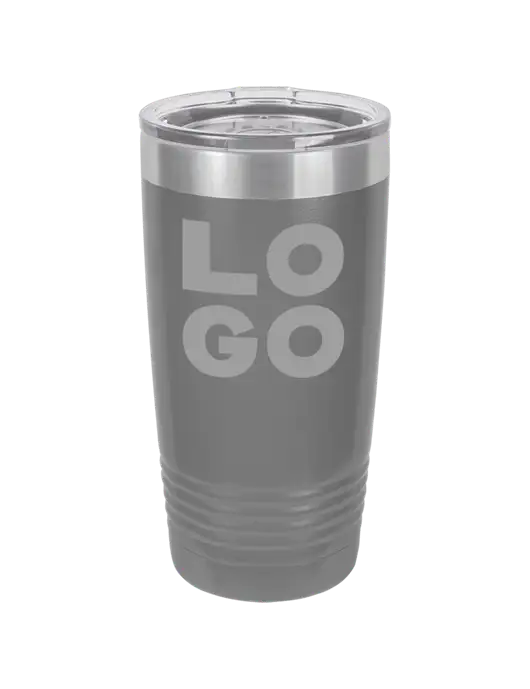 Polar Camel 20 oz Powder Coated Grey Vacuum Insulated Tumbler  w/Logo