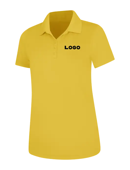 Yellow Womens Dry Zone UV Mesh Polo w/Logo