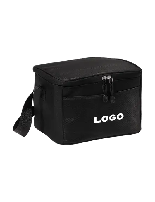 6 Can Black/Black Cube Cooler w/Logo
