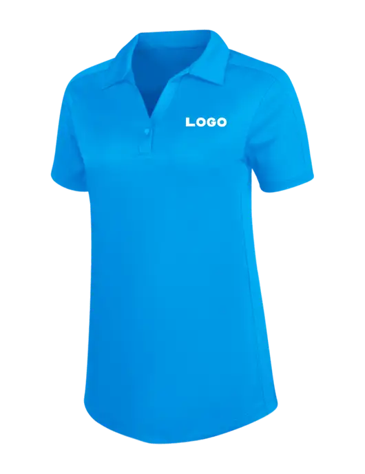Womens Sapphire Blue Diamond Jacquard Polo w/Logo