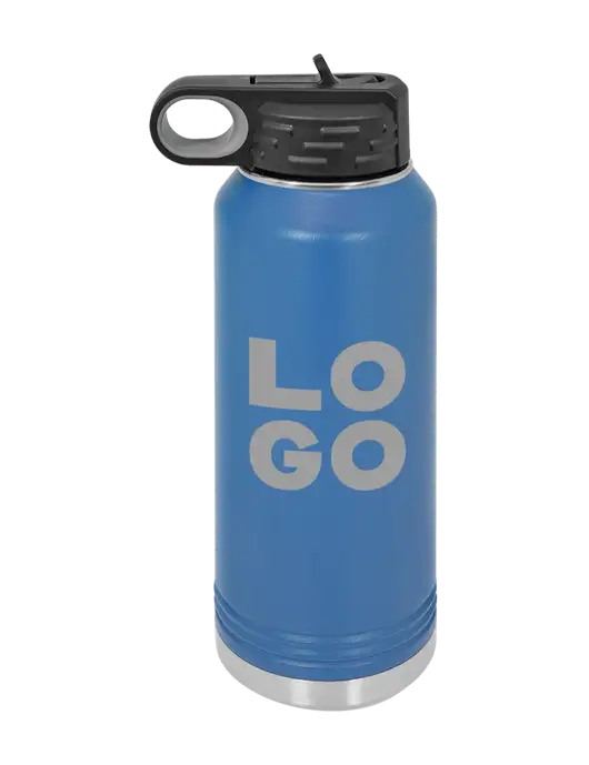 Polar Camel 32 oz Powder Coated Royal Vacuum Insulated Water Bottle w/Logo