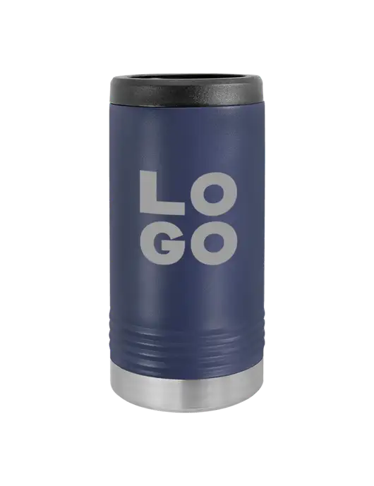Polar Camel Powder Coated Navy Vacuum Insulated Slim Beverage Holder w/Logo