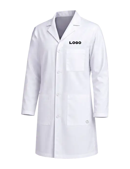 Wink White Mens Long Lab Coat w/Logo