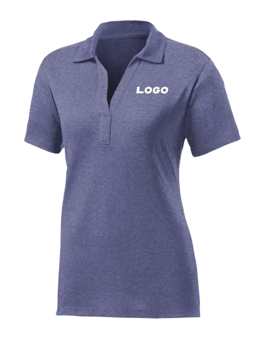 Womens Navy Heather Contender Polo w/Logo