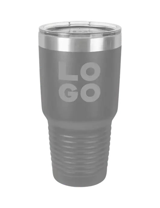 Polar Camel 30 oz Powder Coated Grey Vacuum Insulated Tumbler w/Logo