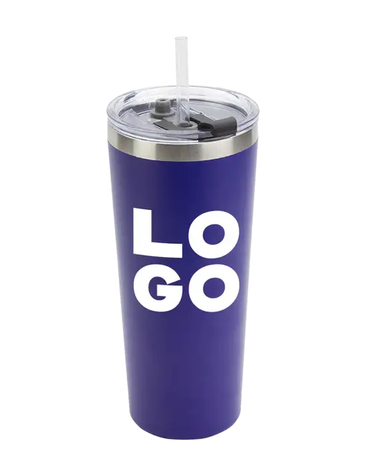 Brighton Blue 20 oz Insulated Tumbler & Straw w/Logo