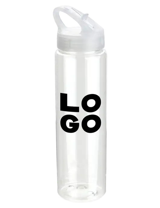 Buddy Clear 32 oz PET Bottle with Flip Lid w/Logo