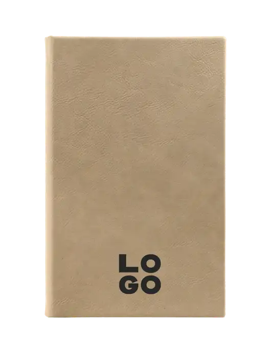 Tan Leatherette 5.25 x 8.25 Journal w/Logo