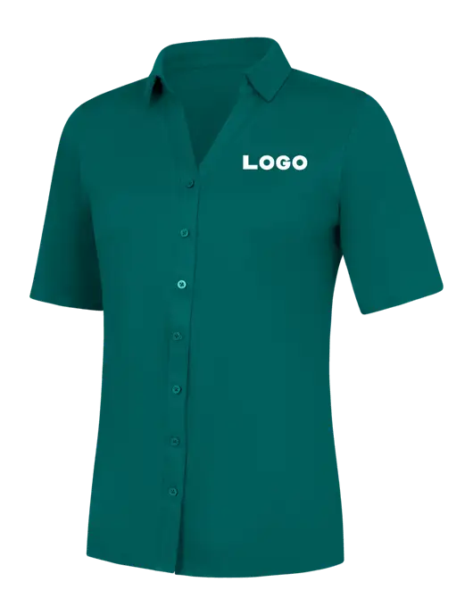 Womens Dark Teal City Stretch Top w/Logo