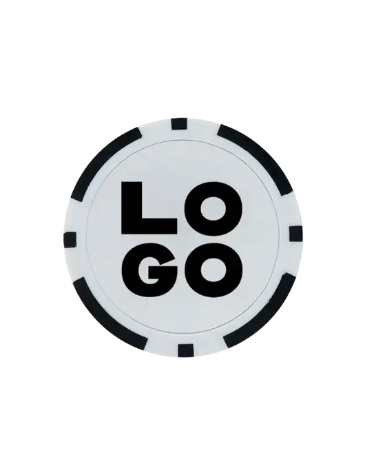 Black Poker Chip Ball Marker w/Logo