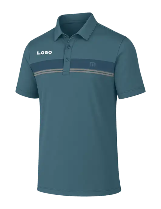 TravisMathew Sapphire Medium Dark Glenview Stripe Polo w/Logo