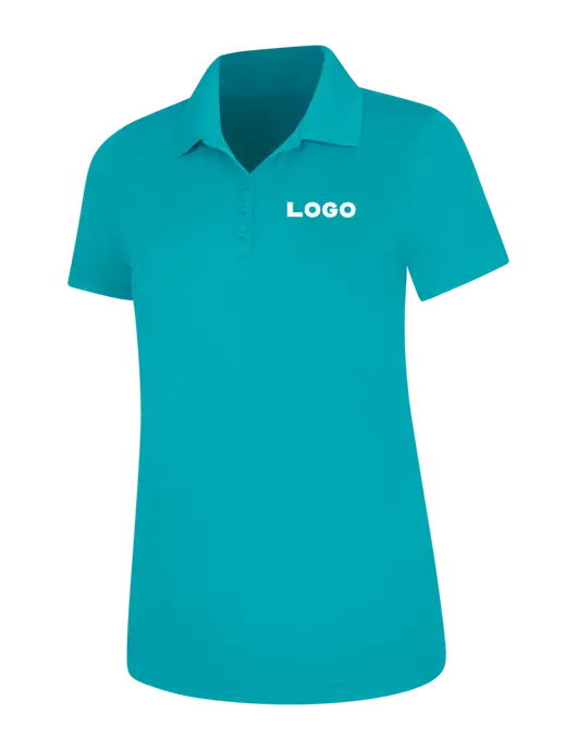 Light Teal Womens Dry Zone UV Mesh Polo w/Logo