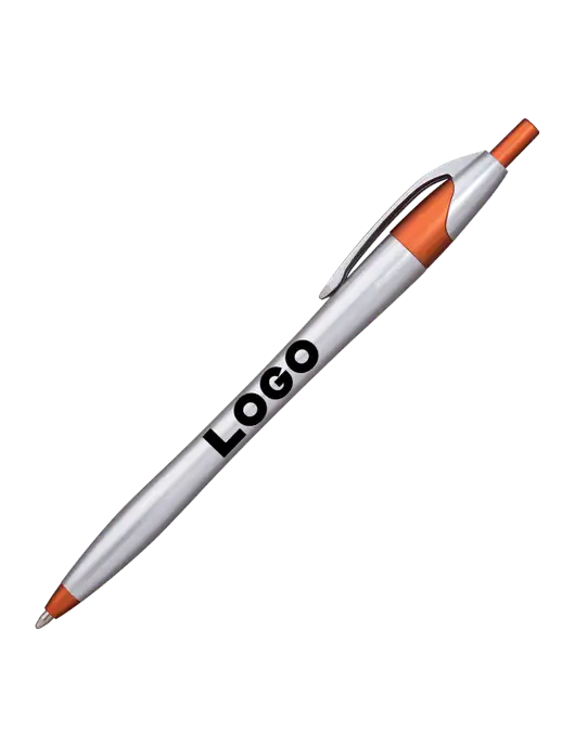 Novella Orange/Chrome Bright Pen - Blue Ink w/Logo