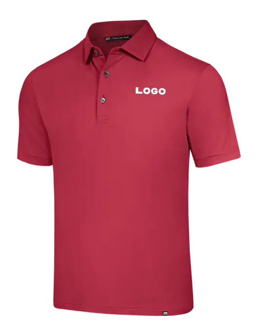 TravisMathew Red Glenview Solid Polo w/Logo