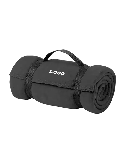 Casual Midnight Heather Fleece Blanket With Strap w/Logo
