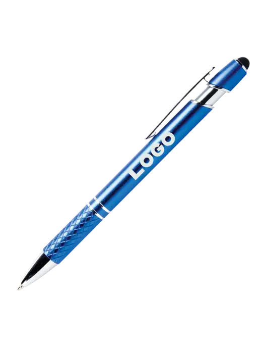 Valencia Blue Stylus Pen - Black Ink w/Logo