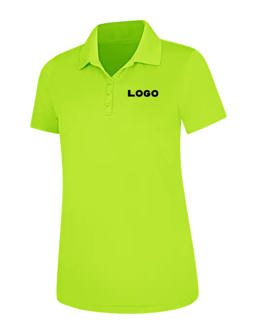 Safety Yellow Womens Dry Zone UV Mesh Polo w/Logo