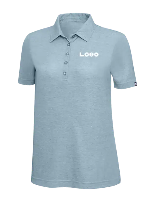 TravisMathew Light Blue Heather Womens  Oceanside Polo w/Logo