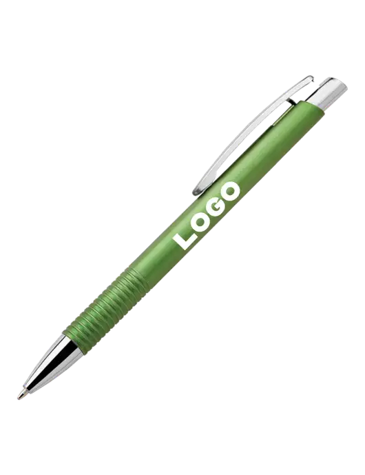 Malay Green Ballpoint Pen - Blue Ink w/Logo