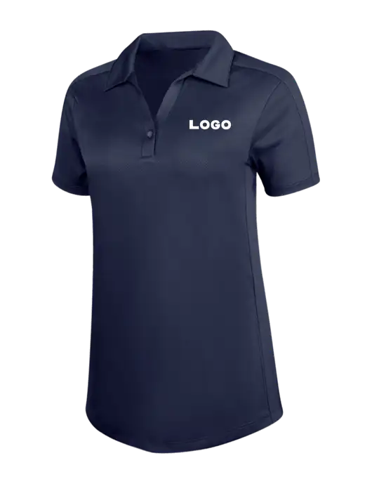 Womens Dark Navy Diamond Jacquard Polo w/Logo