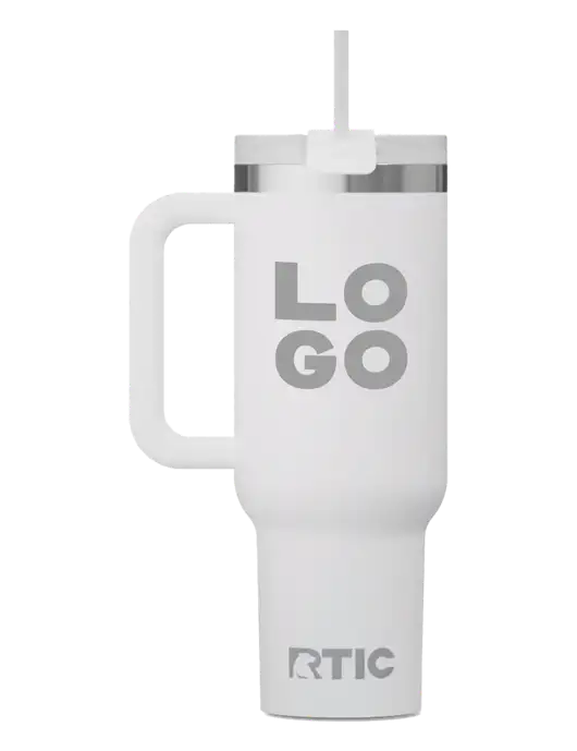 RTIC Road Trip 40 oz White Tumbler  w/Logo